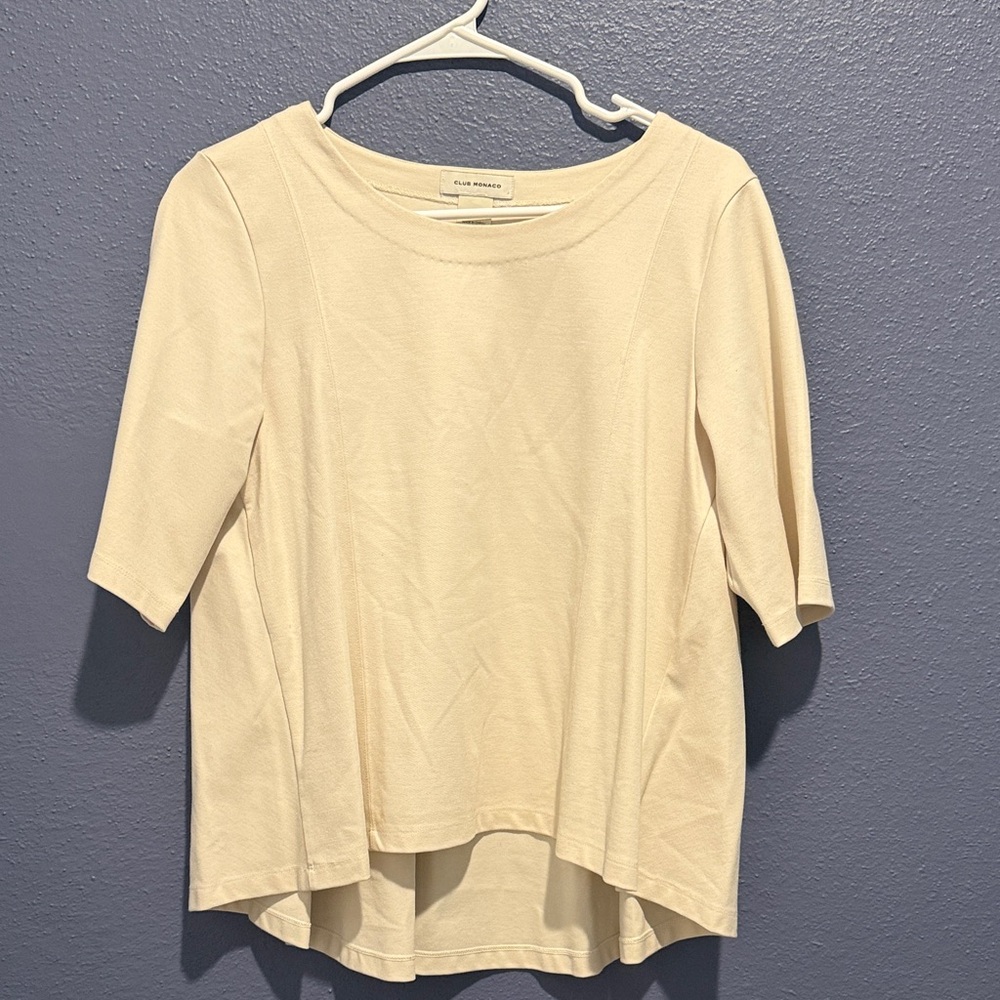 Club Monaco Cream Short Sleeve Top